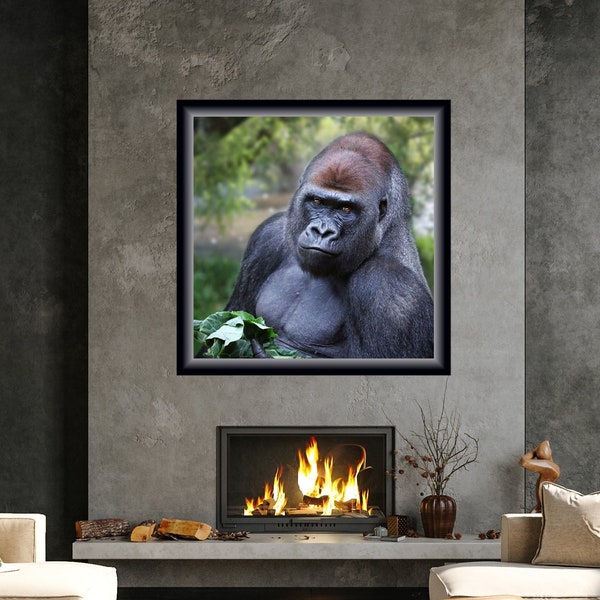 Extra Large Gorilla Print Fine Art Photography Digital Downloads Instant Art Zoo Animals Gorilla Wall Art Unusual Pictures Digital Art