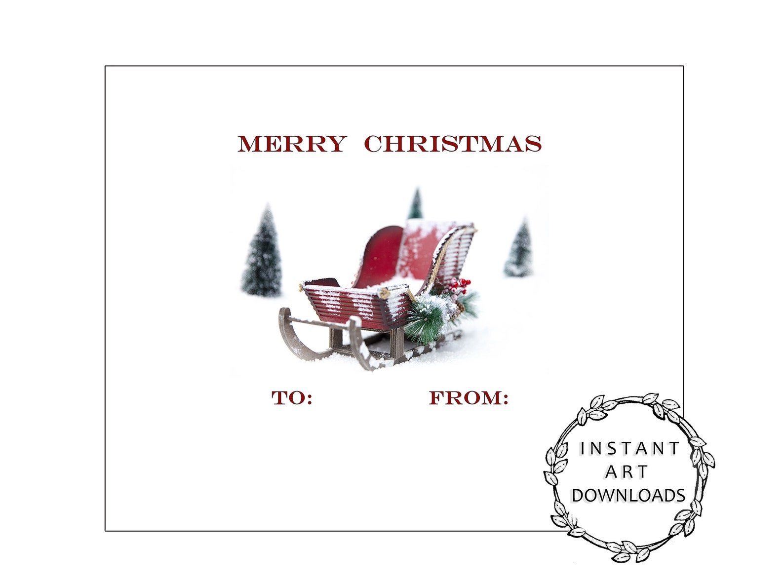 Christmas Extra Large Gift Tag Digital Downloads Instant Art - Etsy