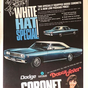 1968 Dodge Coronet car advertisement.  Vintage 1968 Dodge Coronet 440 hardtop ad.  10&quot;W x 14&quot;H
