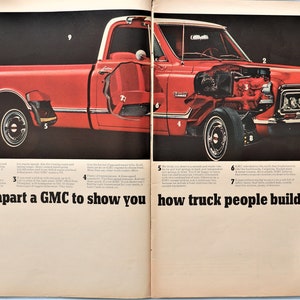 1968 GMC Pickup Truck advertisement.  Vintage 1968 GMC Truck ad.  1968 GMC Pickup ad.  20&quot;W x 14&quot;H