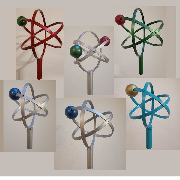 Atom Symbol Tree Topper Holiday Ornament Atheist Science Pre-Made Priority Shipping