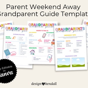 Parent Weekend Away Grandparent Guide Template