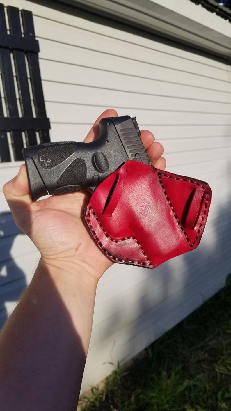 custom gun holster Taurus pt111g2c leather gun holster hand-tooled leather holster