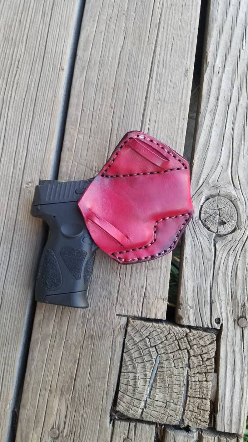 custom gun holster Taurus pt111g2c leather gun holster hand-tooled leather holster