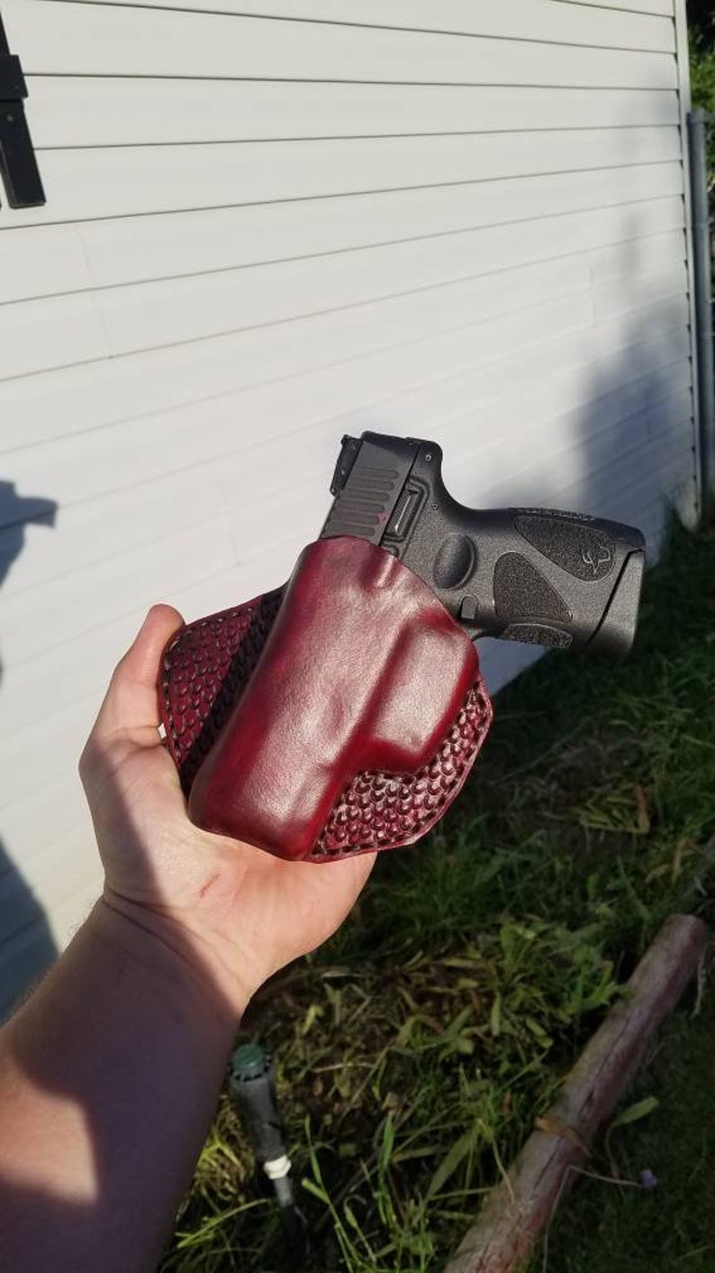custom gun holster Taurus pt111g2c leather gun holster hand-tooled leather holster