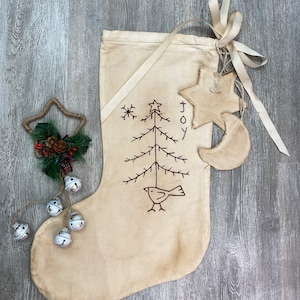 Traditional rustic style heirloom Christmas stocking