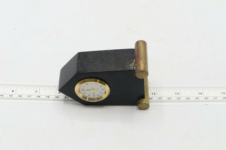 Small Brass And Stone Clock Sheltered Workshop Of The Nlad