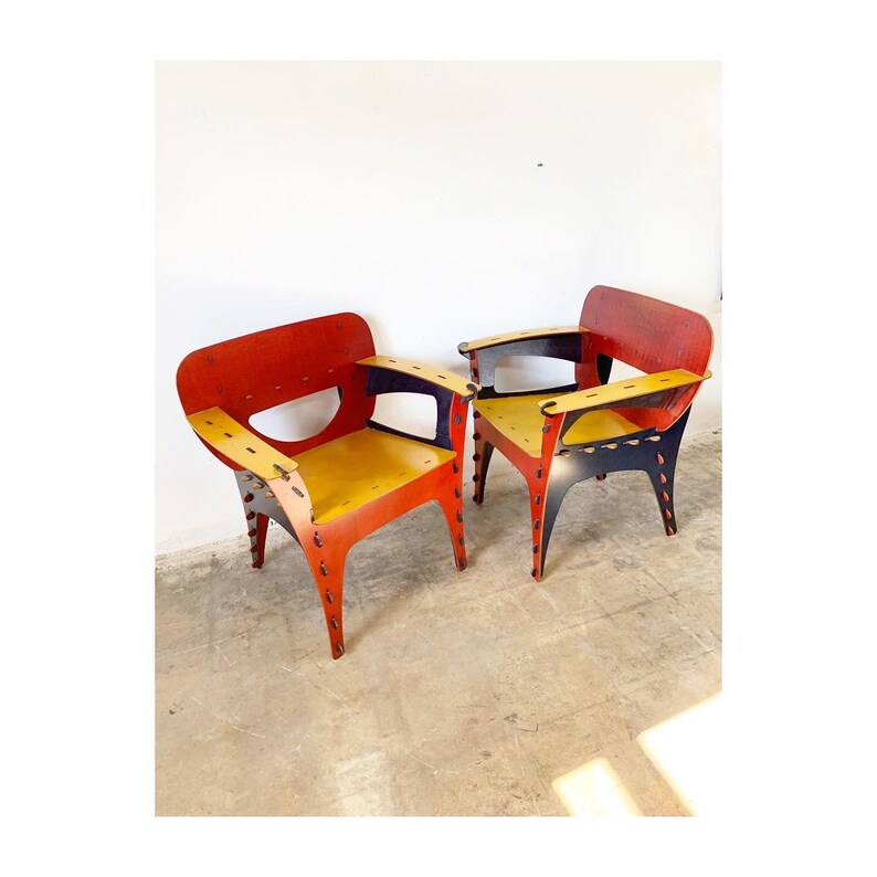 Pair of Puzzle Chairs by David Kawecki image 1