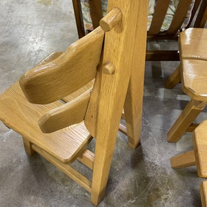 Brutalist Primitive Spanish Oak Mid Century Dining Chairs image 6