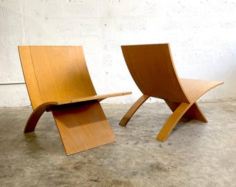 Pair Scandinavian Modern Jens Nielson "Laminex" Chairs by Westnofa