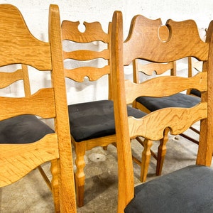 Henning Kjaernulf Oak Razorbacks Dining Chairs Primitive Brutalist Oak image 3