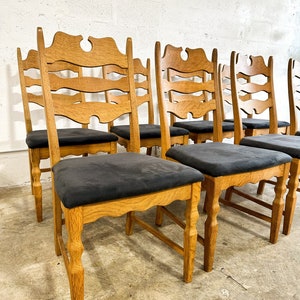 Henning Kjaernulf Oak Razorbacks Dining Chairs Primitive Brutalist Oak image 1
