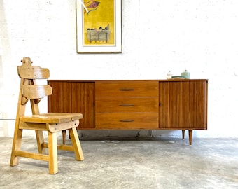 Mid Century Credenza or Console Tambour Doors