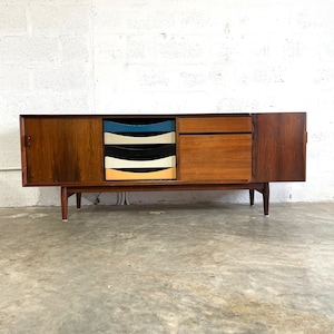 Arne Vodder for Sibast Rosewood Danish Modern Low Console or Credenza