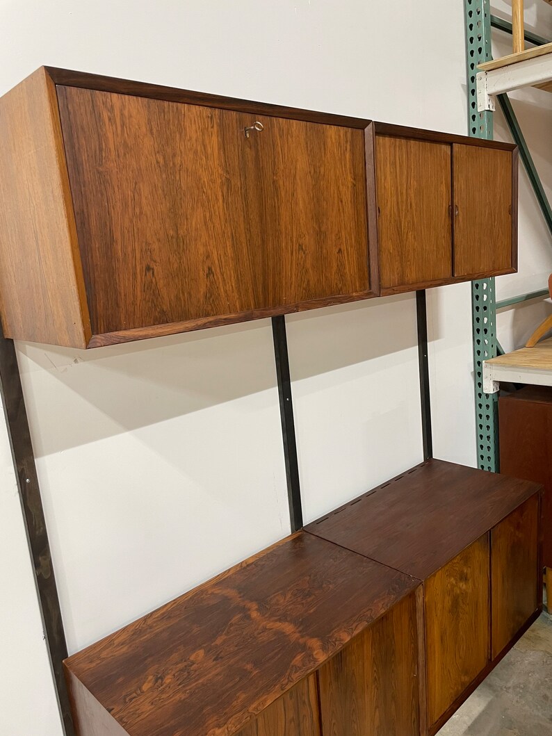 Danish Modern Rosewood Wall Unit with Record Cabinet Cado image 8