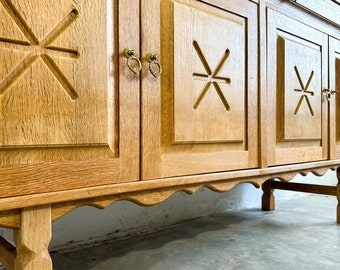 Danish Oak Rustic Credenza or Console