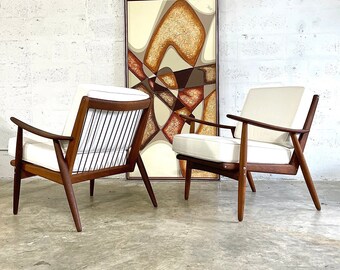 Pair Danish Modern Easy Chairs