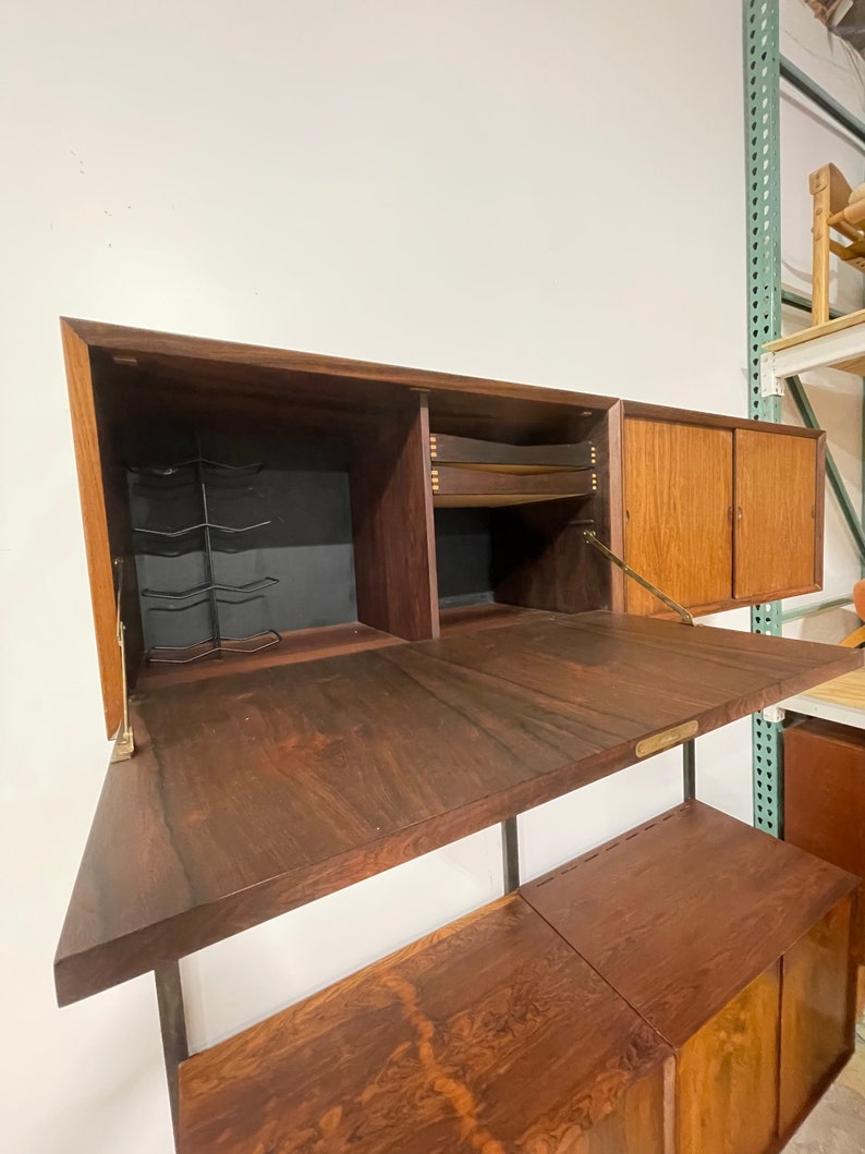 Danish Modern Rosewood Wall Unit with Record Cabinet Cado image 3