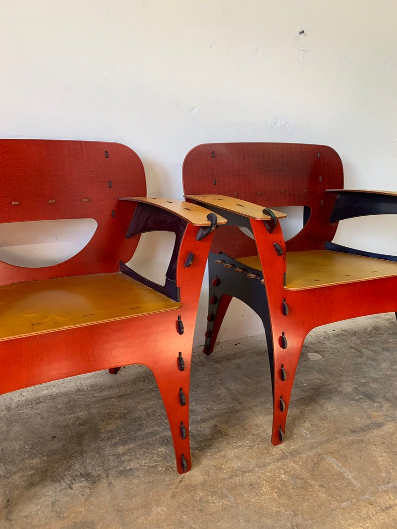 Pair of Puzzle Chairs by David Kawecki image 7