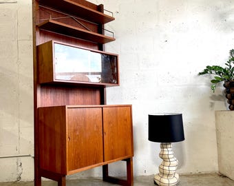 Danish Mid Century Poul Cadovius Wall Unit Bookcase Freestanding