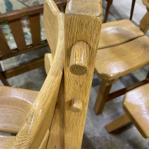 Brutalist Primitive Spanish Oak Mid Century Dining Chairs image 5