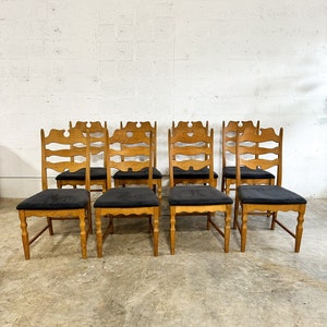 Henning Kjaernulf Oak Razorbacks Dining Chairs Primitive Brutalist Oak image 2