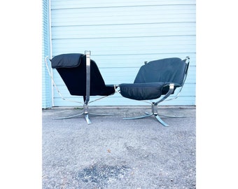 PAIR Mid Century Modern Falcon Chair Sigurd Ressell for Vatne Mobler