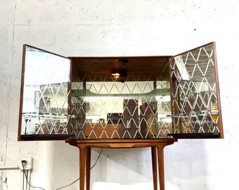 Illum Wikkelso Teak Bar Cabinet Danish Mid Century Modern