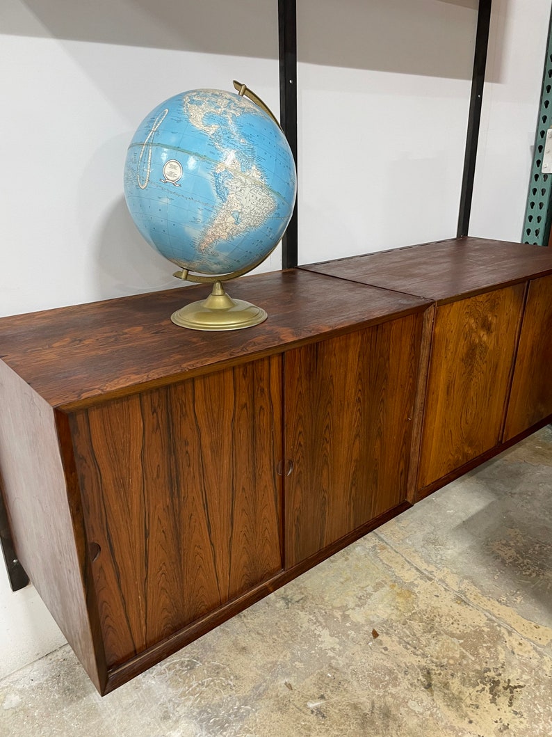 Danish Modern Rosewood Wall Unit with Record Cabinet Cado image 2