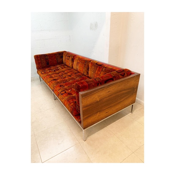 Mid Century Rosewood Case Sofa Jack Lenor Larsen