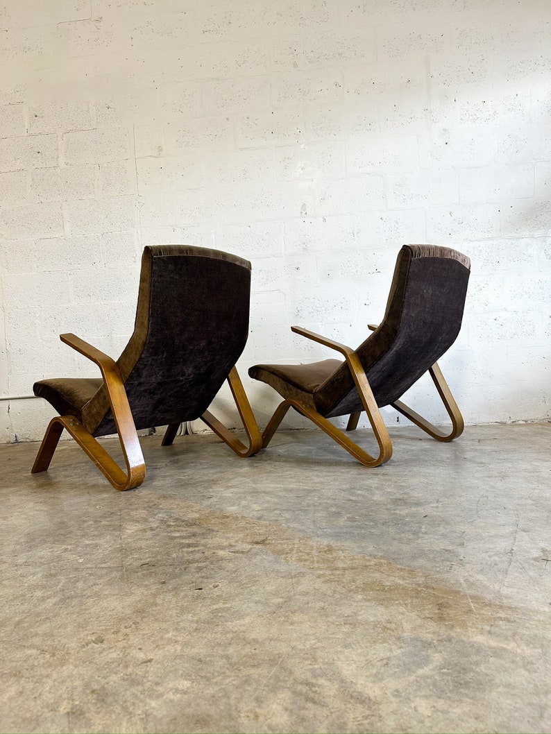 Pair Eero Saarinen for Knoll Model 61 Grasshopper Mid Century Lounge Chair image 4