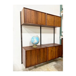 Danish Modern Rosewood Wall Unit with Record Cabinet