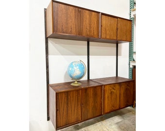 Danish Modern Rosewood Wall Unit with Record Cabinet Cado