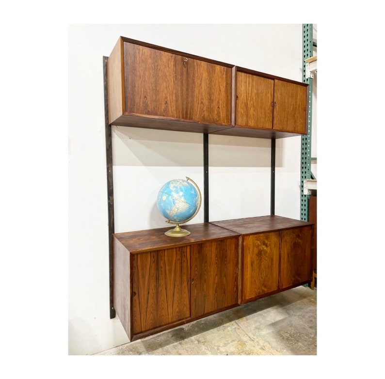 Danish Modern Rosewood Wall Unit with Record Cabinet Cado image 1