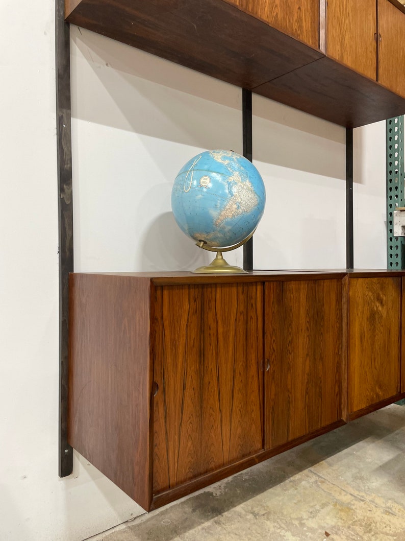 Danish Modern Rosewood Wall Unit with Record Cabinet Cado image 5