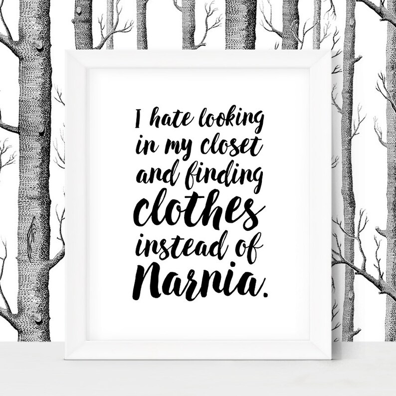 printable book lover narnia quote funny art print narnia