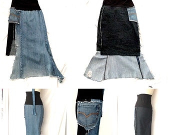 Deconstructed Denim Skirt