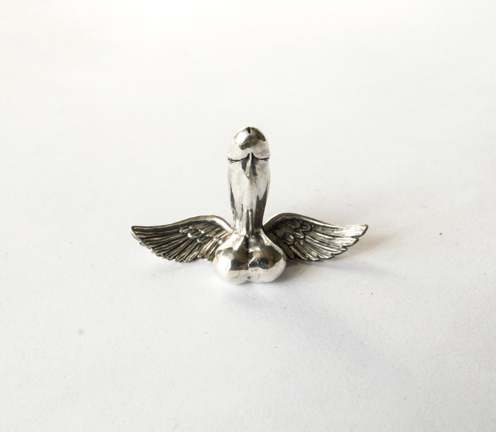 ANCIEN PENDENTIF ROMAIN avec Phallus, Argent Massif, Ier-IV ap JC, Dieu