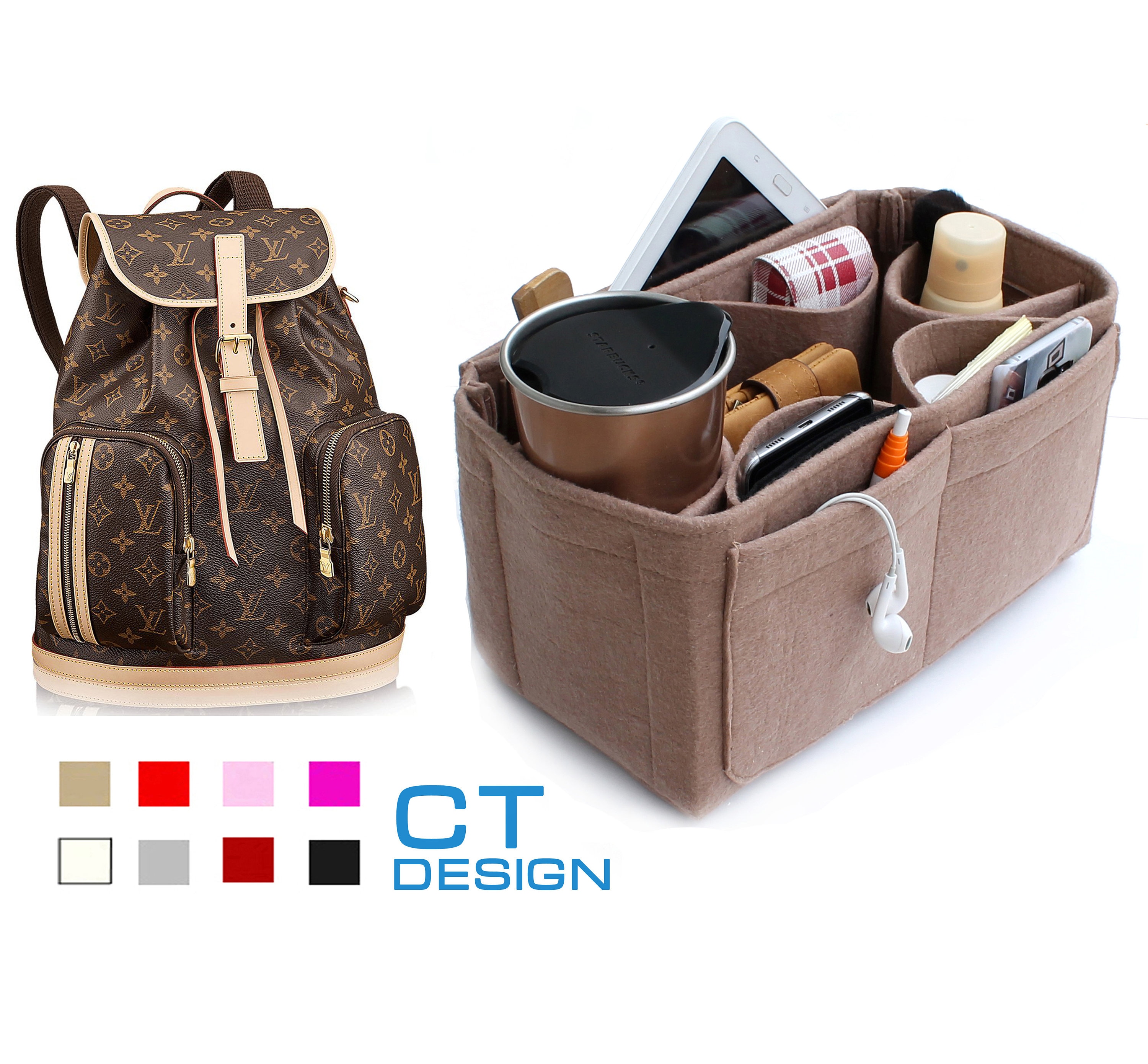 Purse Organizer Insert is applicable to LV Cluny mini BB liner bag nylon  Clooney storage bag organizer2051coffee-medium