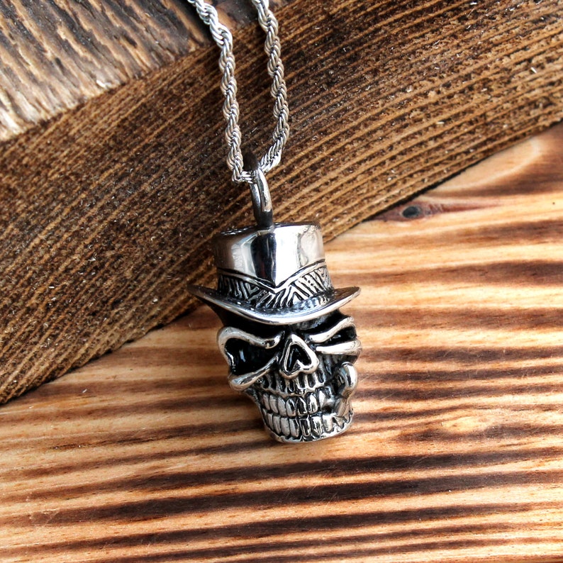 skull gift Mens necklace skull jewelry stainless steel necklace skull necklace steel pendant mens jewelry skull pendant mens pendant