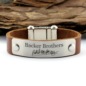 Personalized Leather Bracelet, brother Bracelet, Handwriting Bracelet, Signature Bracelet, Brother Gift, Gift for him, Gifts for men, custom