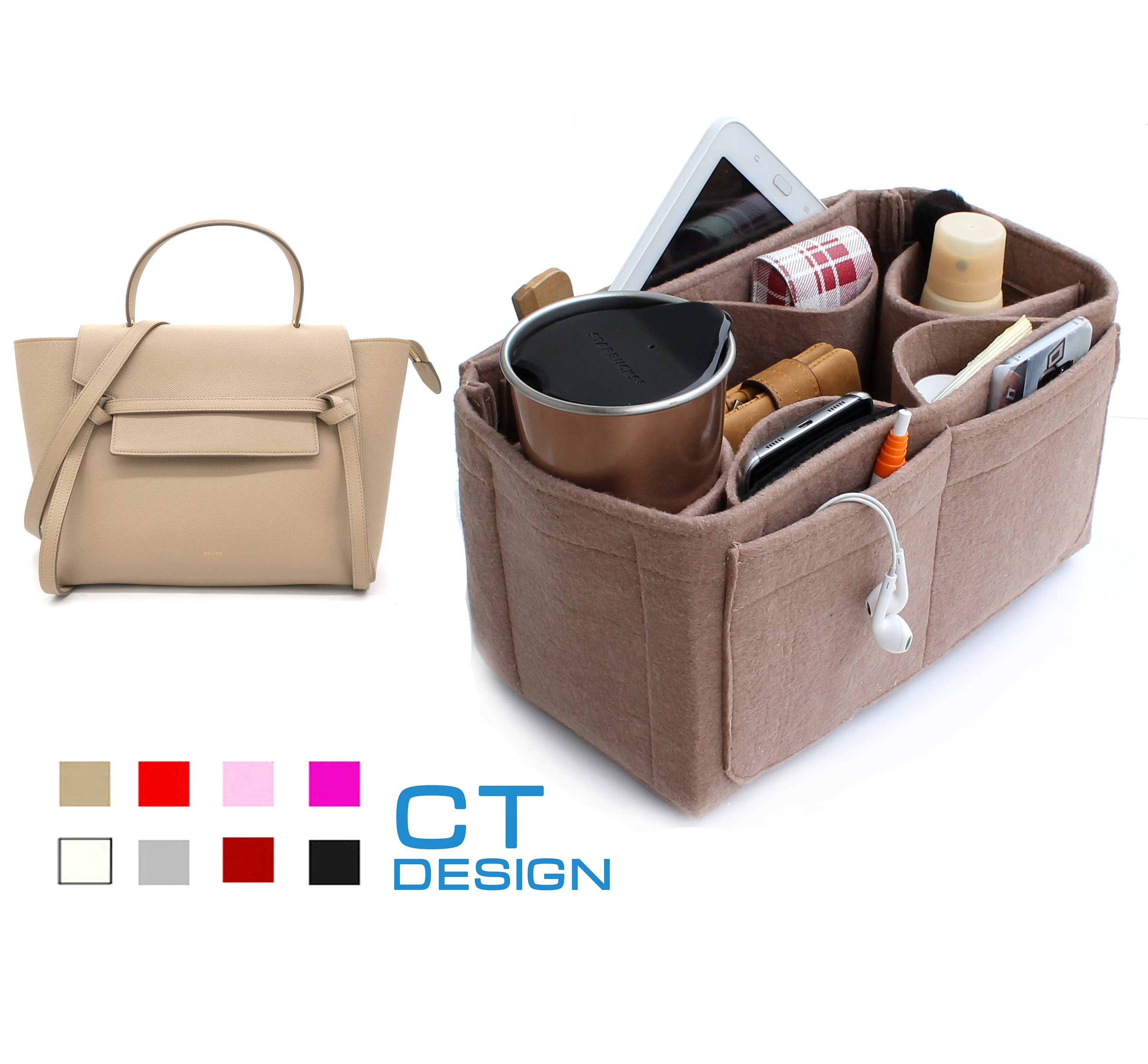 Bag and Purse Organizer with Singular Style for Celine Mini Luggage Bag