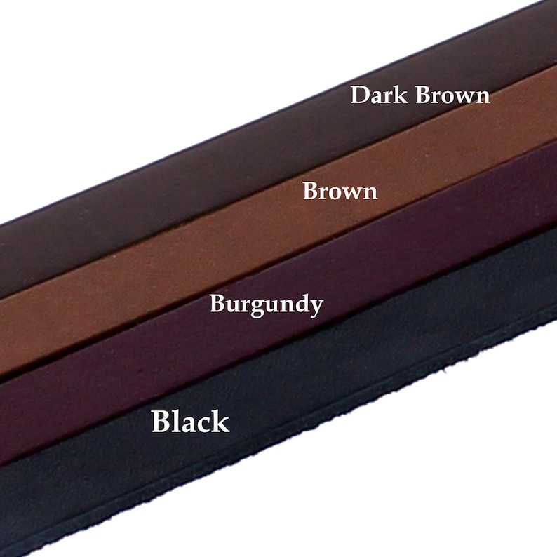 May include: Four leather straps in different colours: black, burgundy, brown, and dark brown.