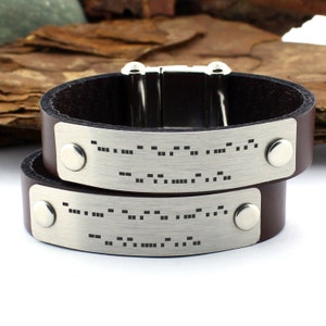 Couples Bracelet, Morse Code Bracelet, Morse Code Jewelry, Personalized bracelet, Anniversary Gift, Engagement gift, Valentines Day Gift