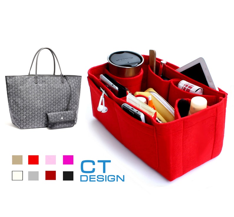 Purse insert for goyard, bag organizer for goyard bags, st louis gm insert, handbag organizer, tote bag organizer, purse organizers image 1