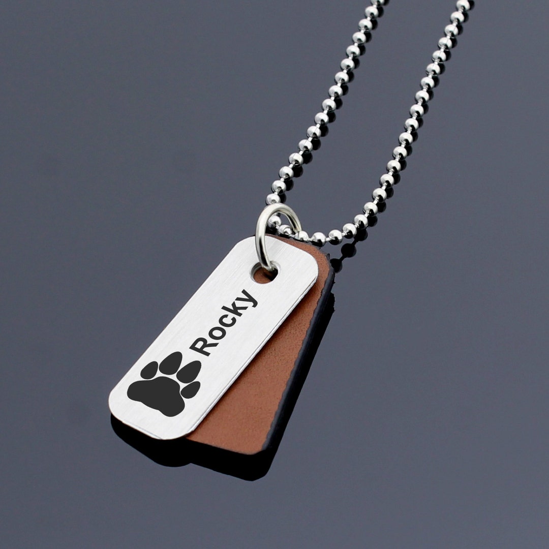 Personalized Dog Necklace, Dog Lover Necklace, Pet Jewelry, Dog Paw