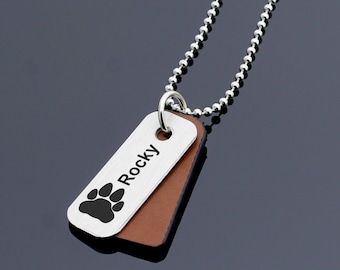 Gepersonaliseerde hond ketting, Hond Lover Ketting, Huisdier Sieraden, Hond Paw Ketting, Hond Sieraden, Huisdier Verlies Gift, Pet Ketting, Aangepaste naam ketting