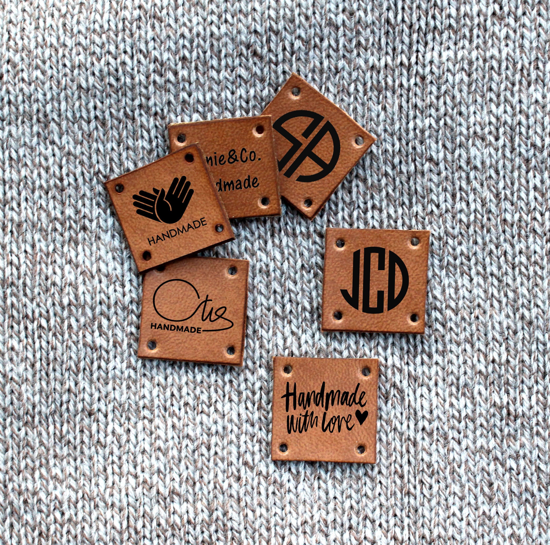 Leather labels for handmade items, custom clothing labels - Brute Handcraft