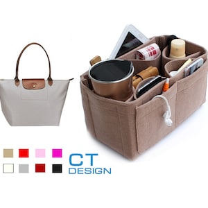  Bag Organizer, for Longchamp le pliage tote insert,longchamp le  pliage organizer insert1014beige-M : Clothing, Shoes & Jewelry