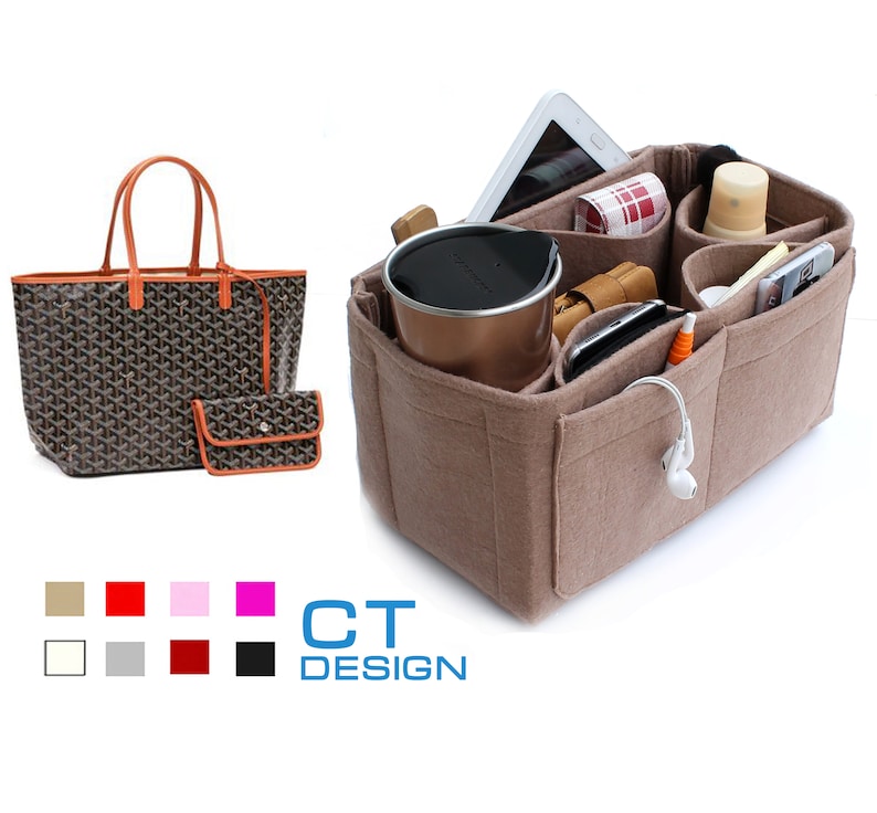Purse insert for goyard, bag organizer for goyard bags, st louis gm insert, handbag organizer, tote bag organizer, purse organizers image 2
